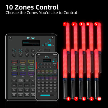 APP Control LED Lightsticks for Wedding, Birthday Party, Aniversary, Bar Club (200 PCS +1 Mini APP Transmitter)